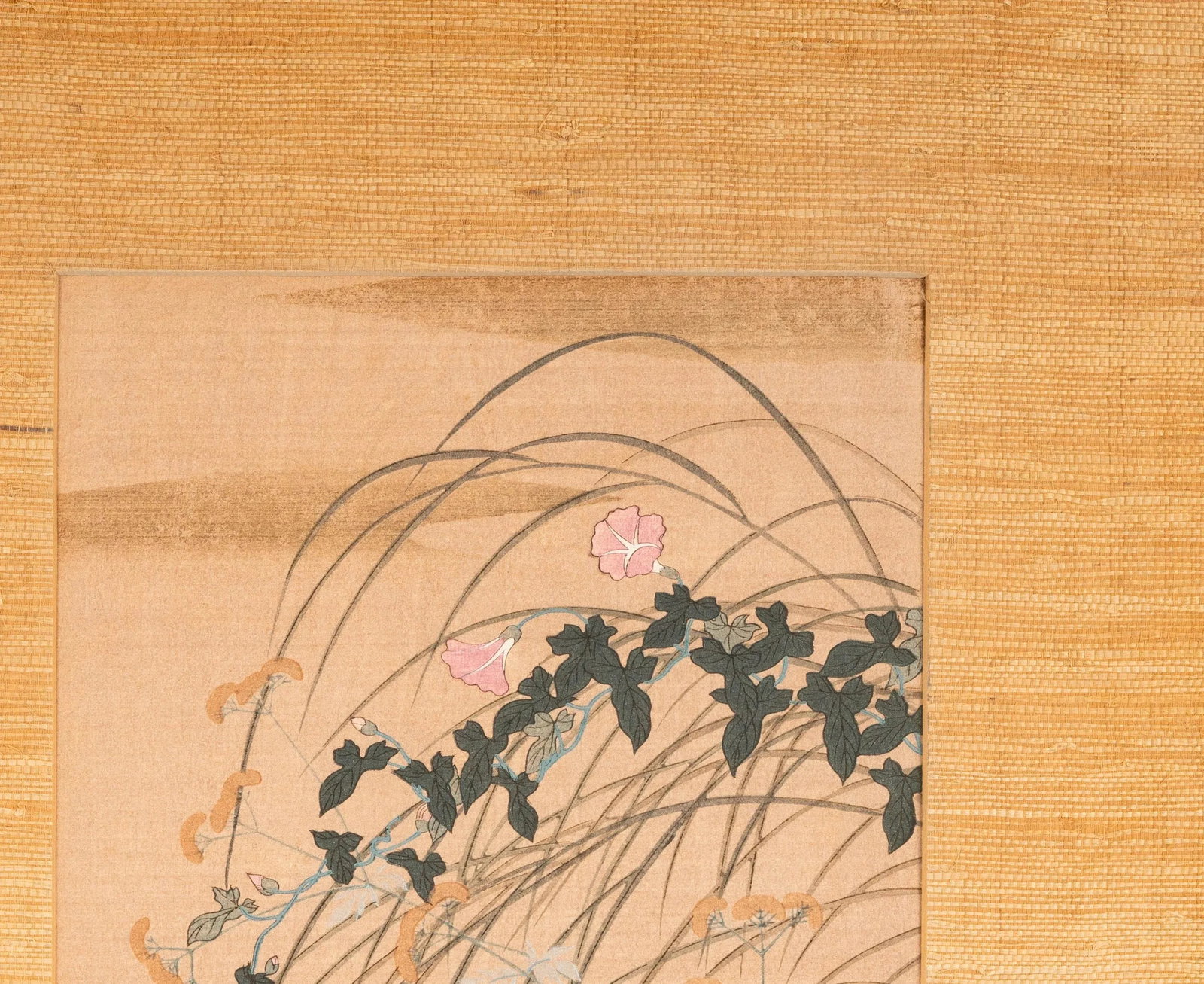 Vintage Japanese Woodblock Prints 'Autumnal Flowers and Rooster' by Hoshin Ishigaki, a Pair - 6