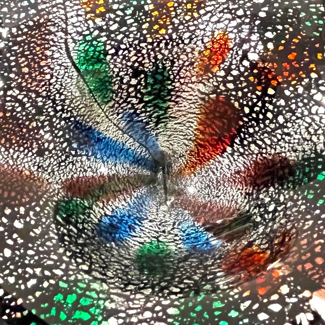 Mid-Century Modern Murano Attributed Black "Tutti Frutti" Glass Basket With Handle - 4