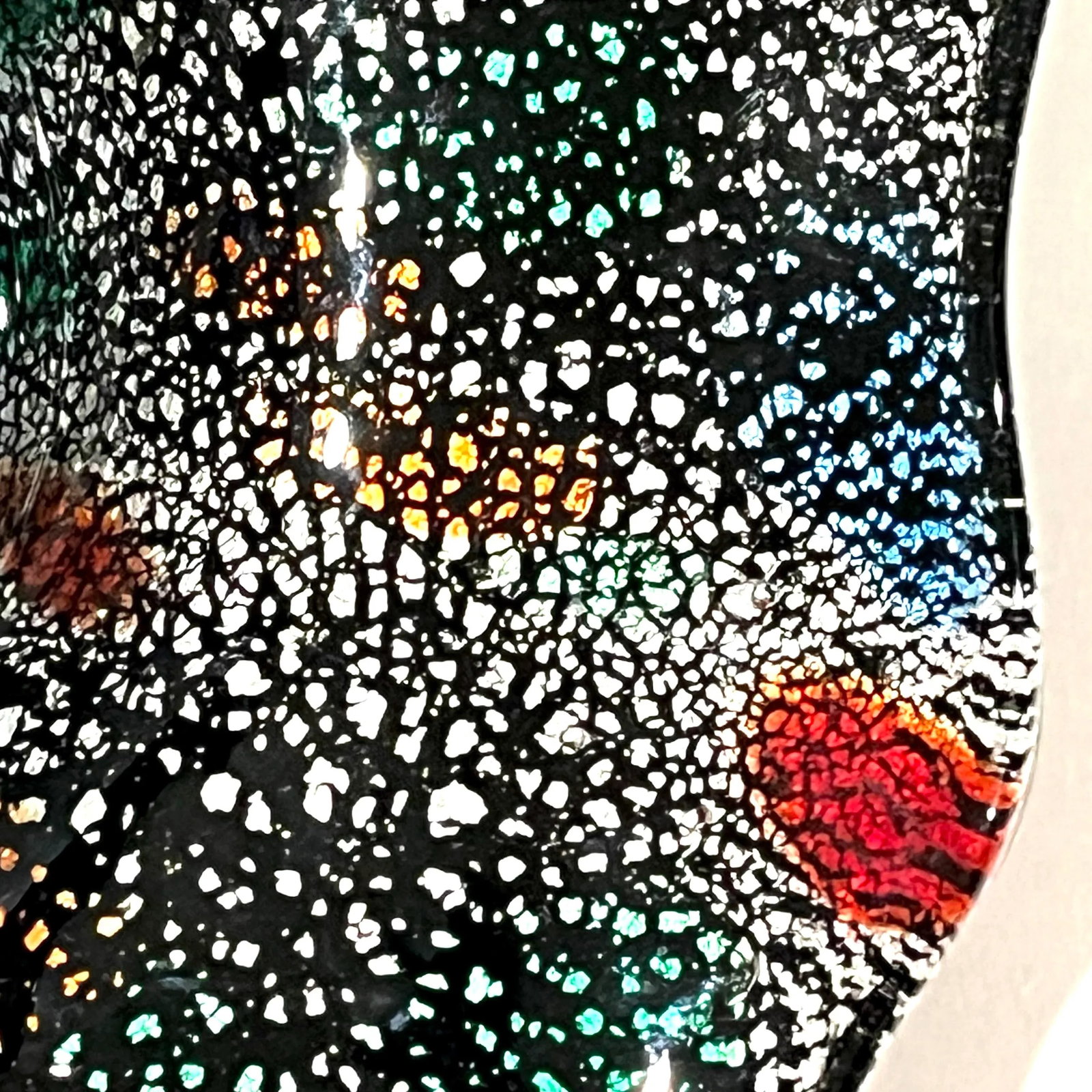 Mid-Century Modern Murano Attributed Black "Tutti Frutti" Glass Basket With Handle - 6