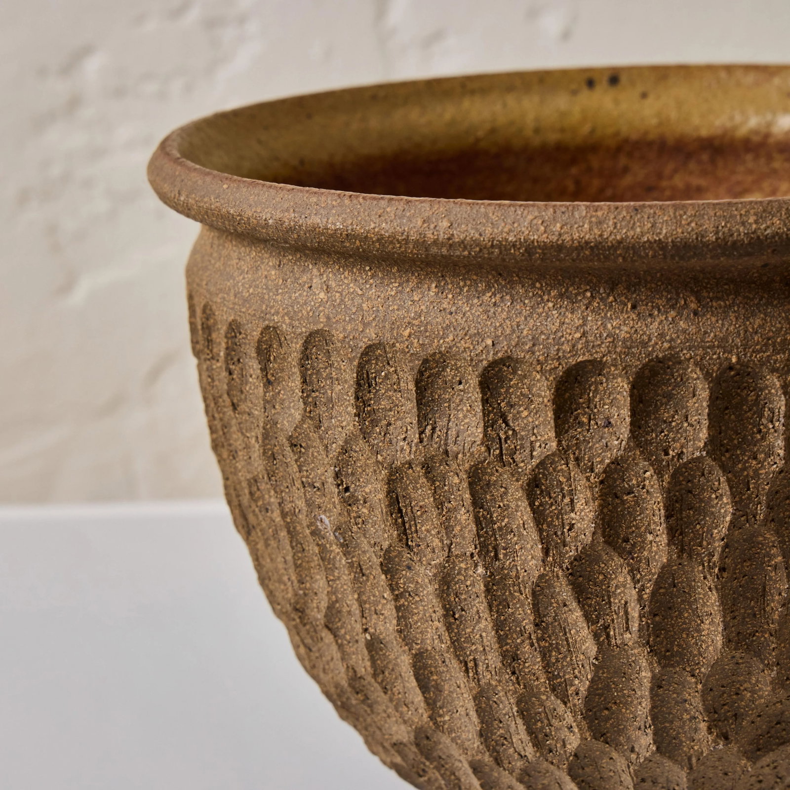 1960s Robert Maxwell Hand-Thrown 'Thumbprint' Stoneware Pot - 5