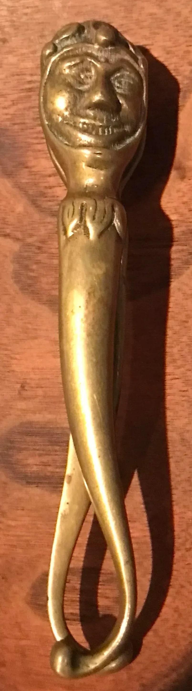 Vintage 1940s Brass Court Jester Nutcracker - 7