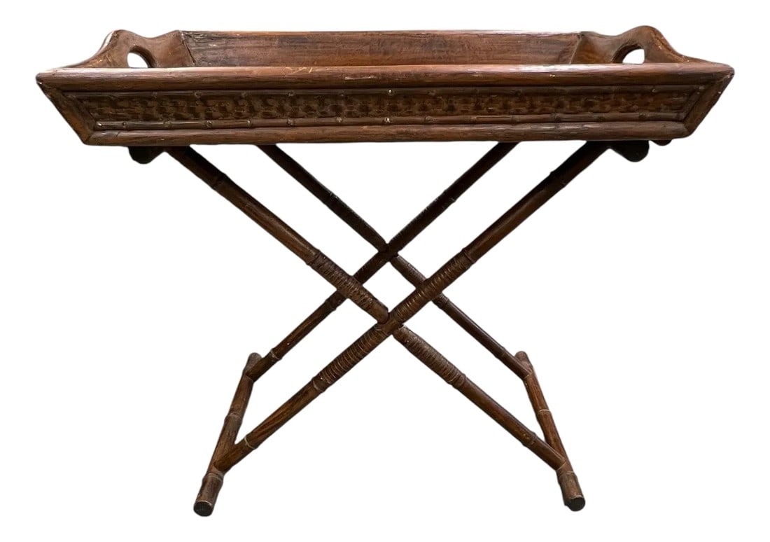 Bamboo and Rattan Collapsable Tray Table (1 of 10)