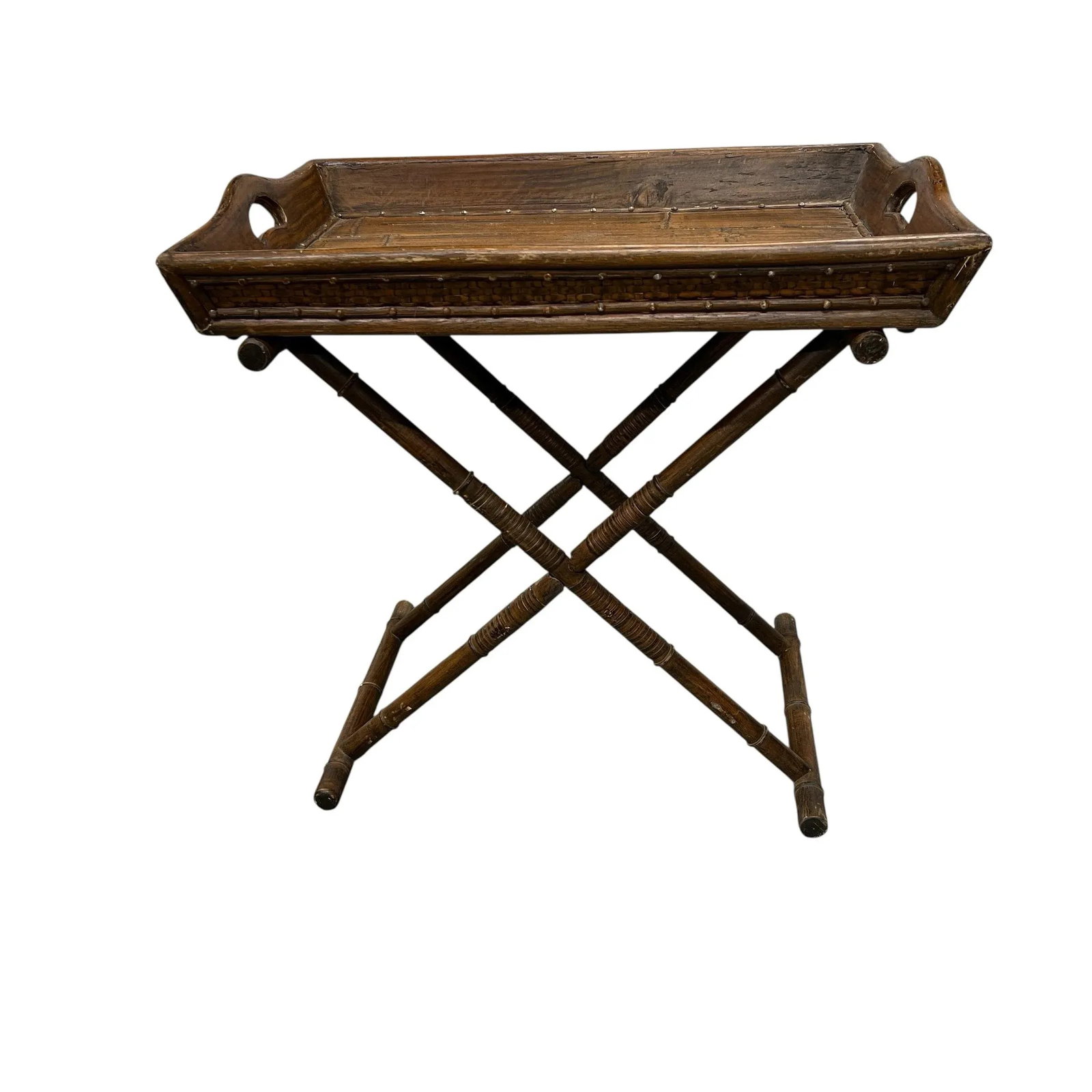 Bamboo and Rattan Collapsable Tray Table - 4