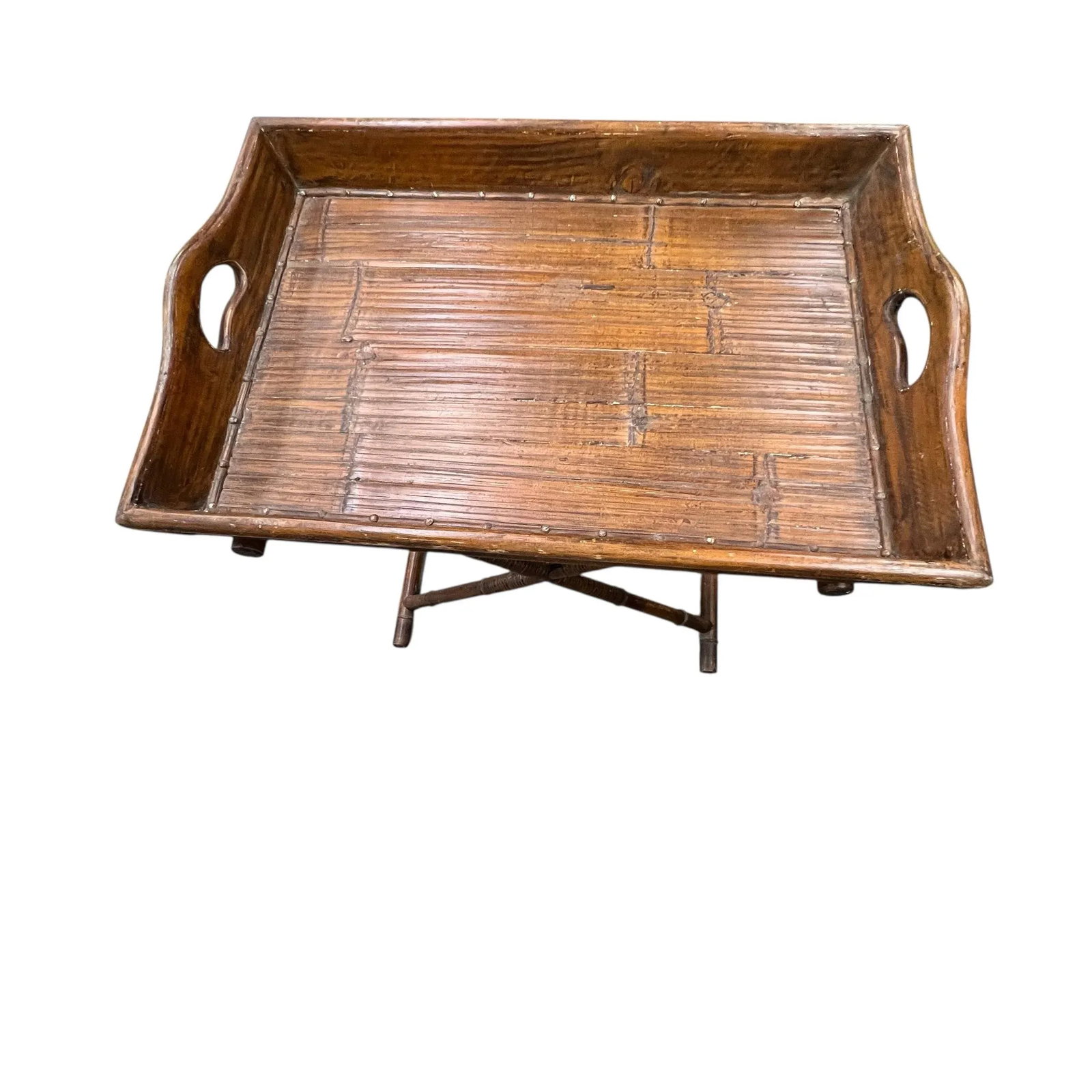 Bamboo and Rattan Collapsable Tray Table - 5