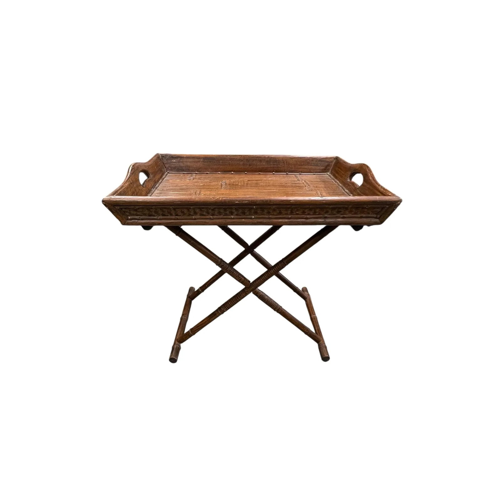 Bamboo and Rattan Collapsable Tray Table - 8