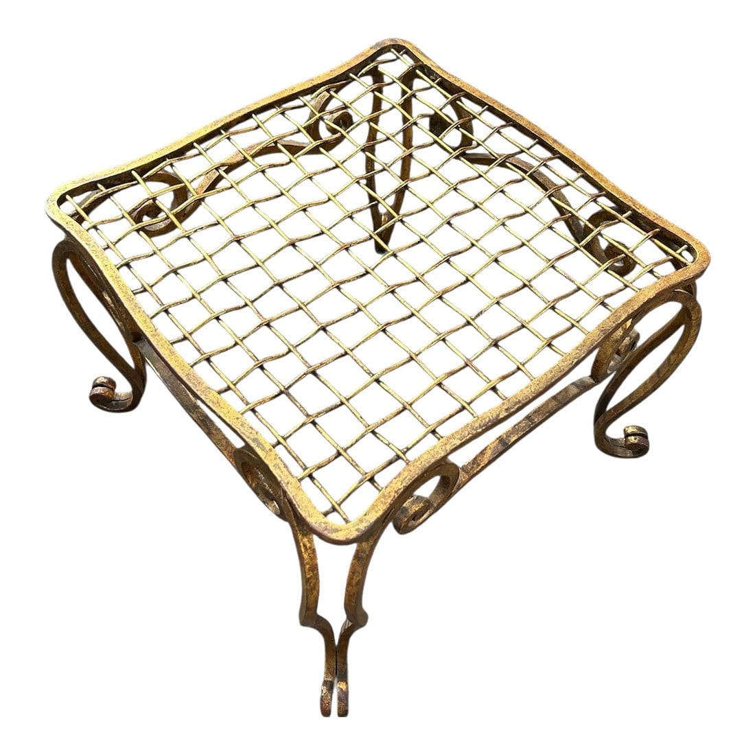 Mid 20th Century French Gilded Garden Ottoman (1 of 7)