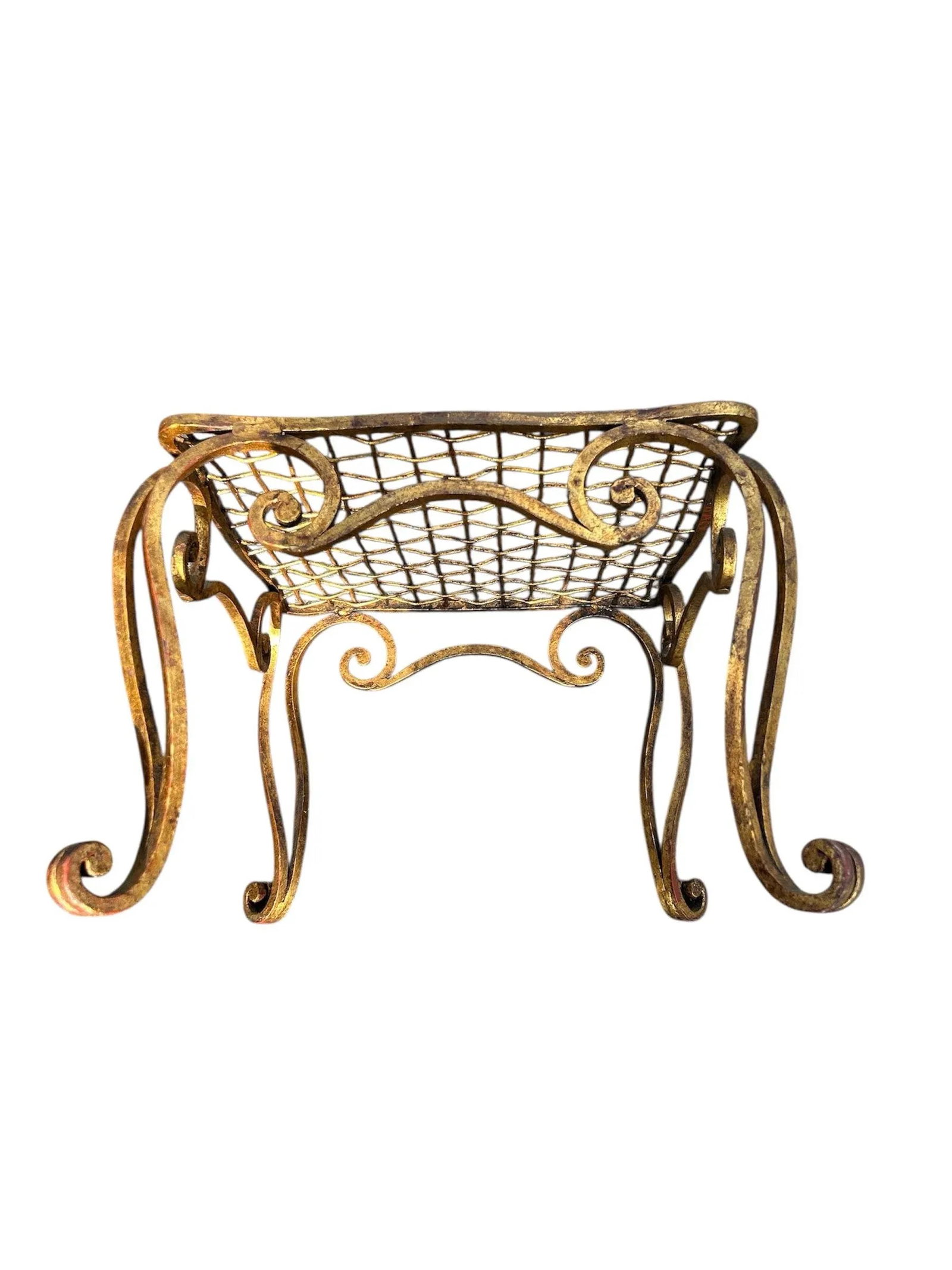 Mid 20th Century French Gilded Garden Ottoman - 7