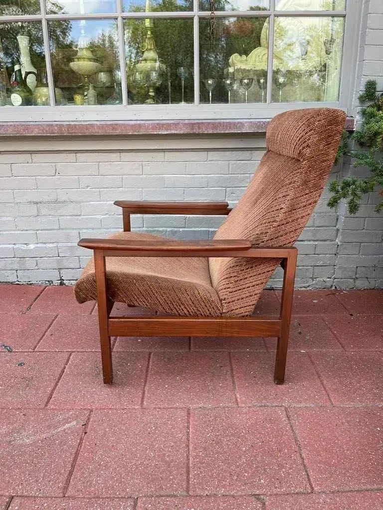 1950s Mid-Century Modern Teak Lounge Chairs With Original Upholstery - Set of 2 - 12