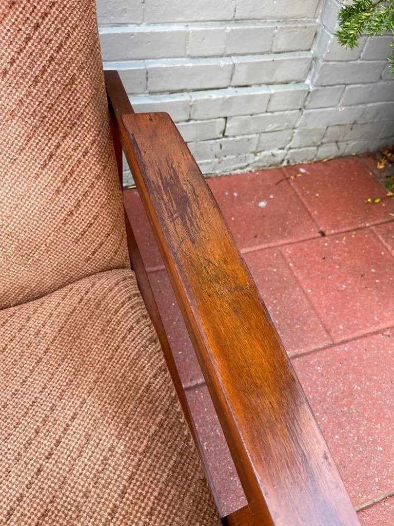 1950s Mid-Century Modern Teak Lounge Chairs With Original Upholstery - Set of 2 - 5