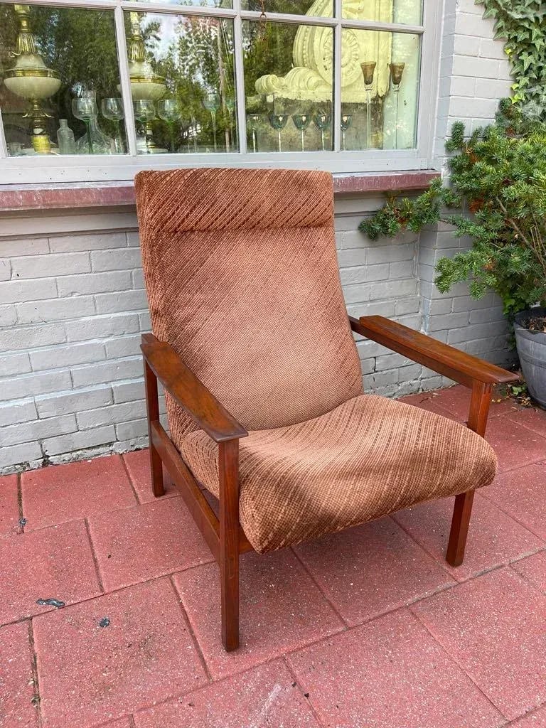 1950s Mid-Century Modern Teak Lounge Chairs With Original Upholstery - Set of 2 - 6
