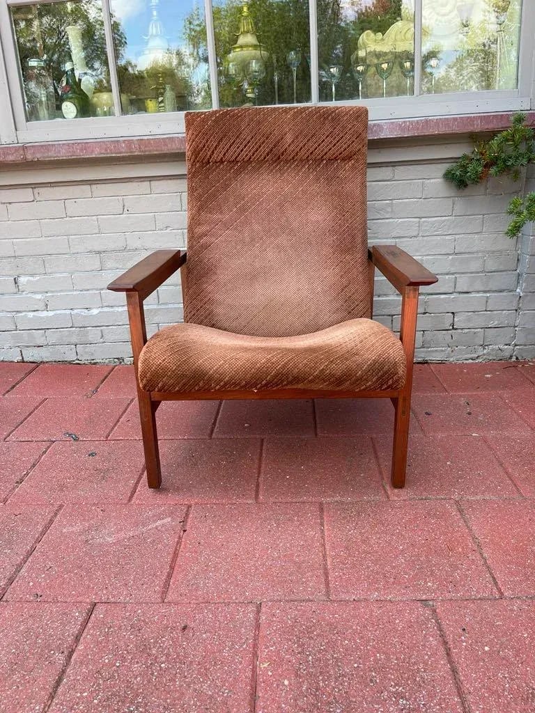 1950s Mid-Century Modern Teak Lounge Chairs With Original Upholstery - Set of 2 - 7