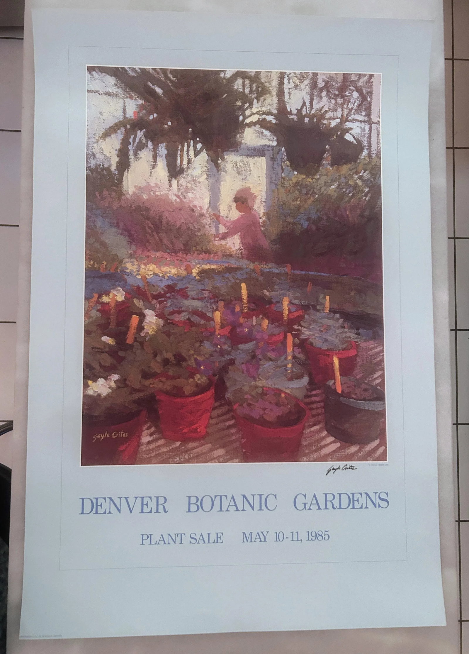 1980s Vintage Original Signed Gayle Crites Denver Botanic Gardens Poster - 10