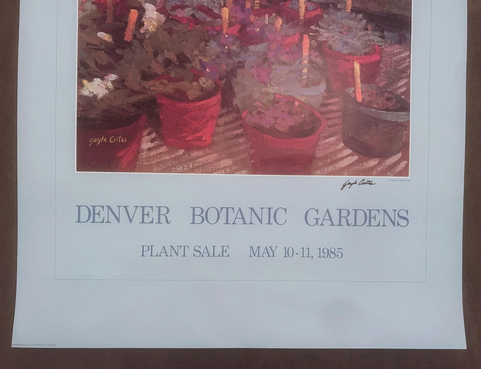 1980s Vintage Original Signed Gayle Crites Denver Botanic Gardens Poster - 11