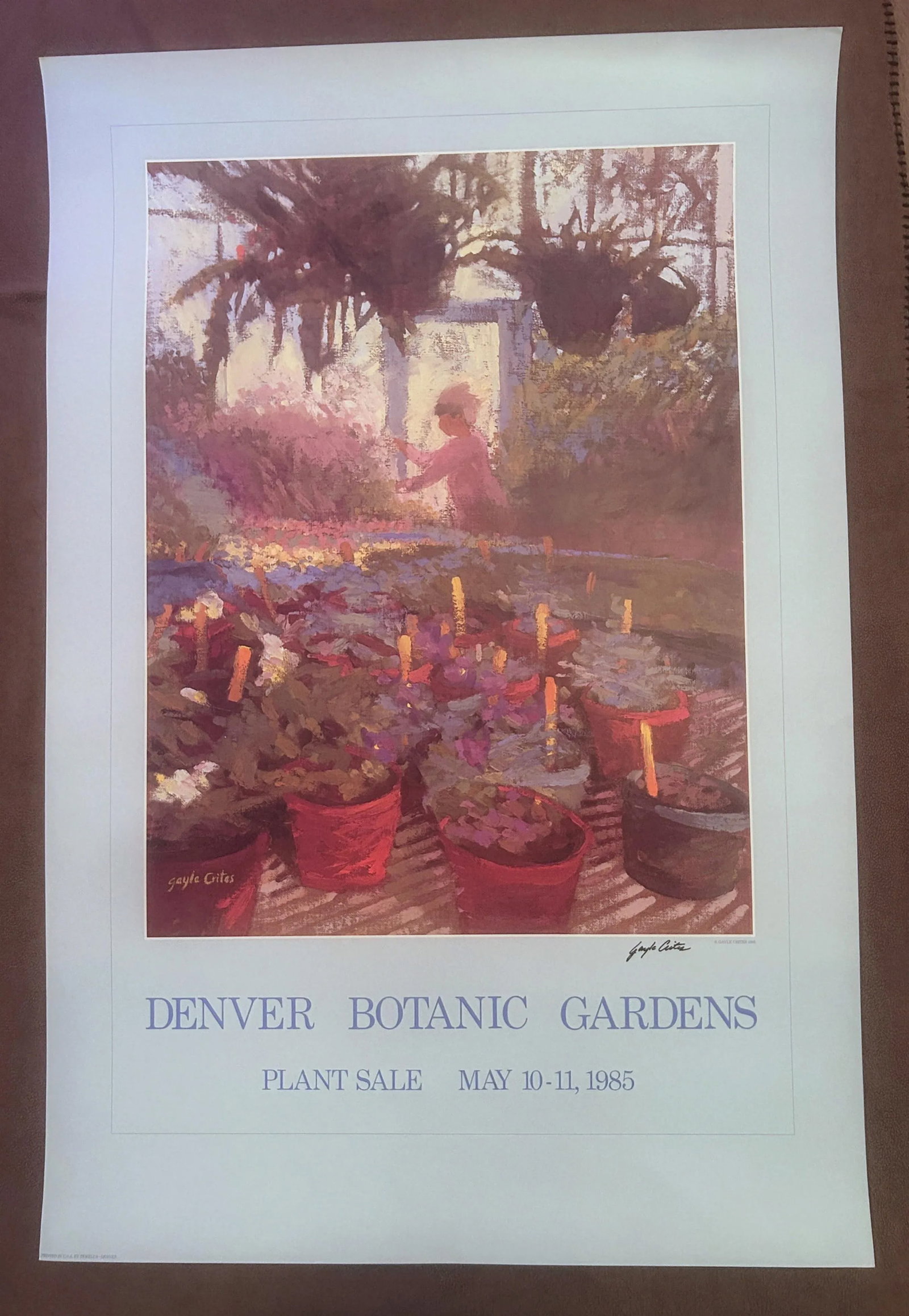 1980s Vintage Original Signed Gayle Crites Denver Botanic Gardens Poster - 2