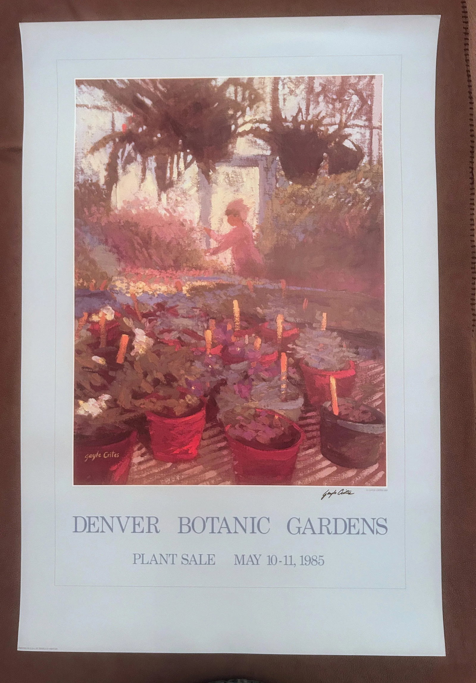 1980s Vintage Original Signed Gayle Crites Denver Botanic Gardens Poster - 3