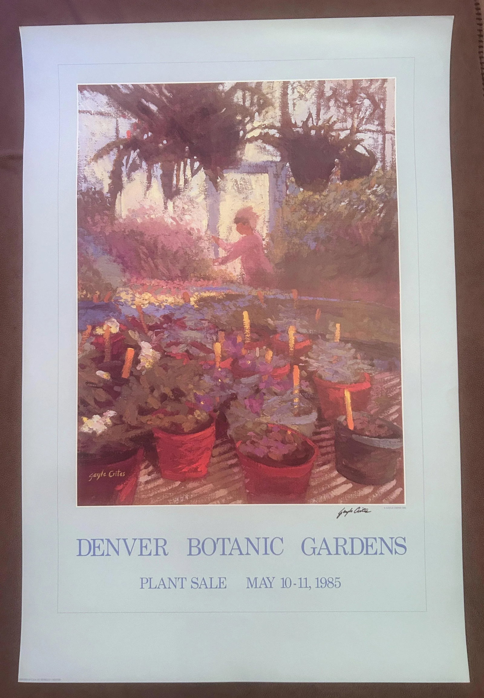 1980s Vintage Original Signed Gayle Crites Denver Botanic Gardens Poster - 4