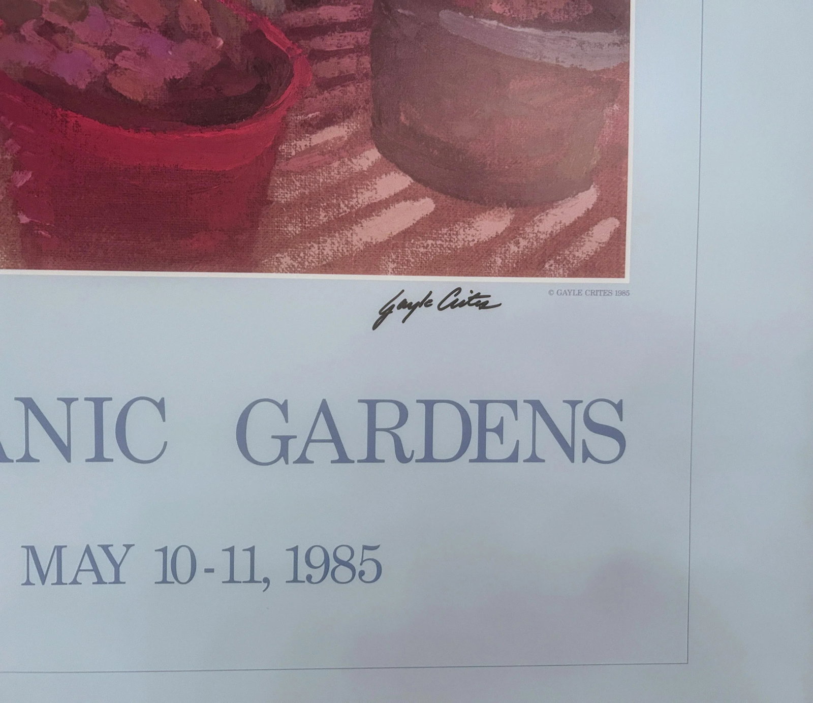 1980s Vintage Original Signed Gayle Crites Denver Botanic Gardens Poster - 6