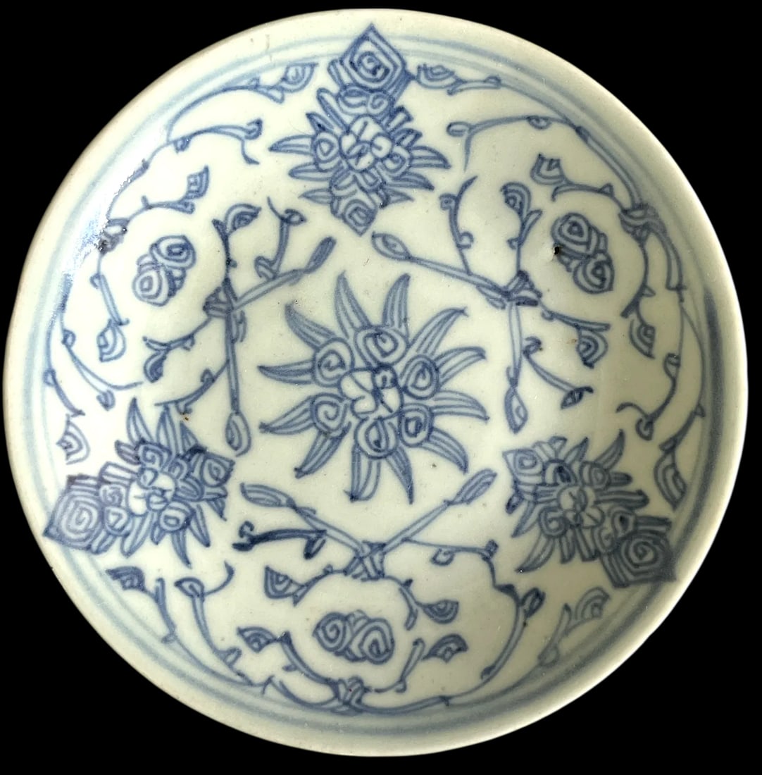 19th Century Daoguang Era Chinese Blue & White Floral Porcelain Plates - Set of 3 - 2
