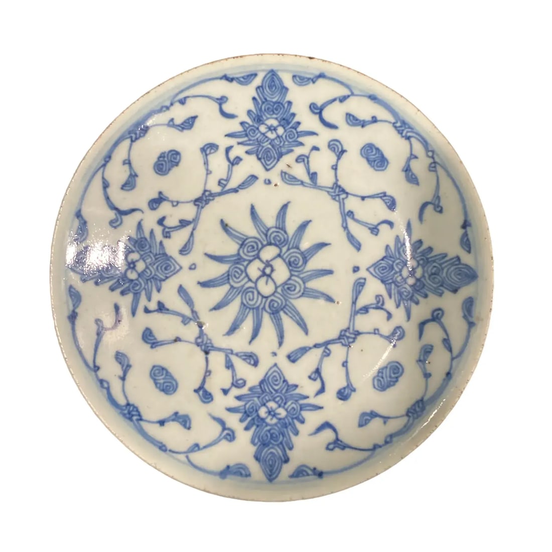 19th Century Daoguang Era Chinese Blue & White Floral Porcelain Plates - Set of 3 - 4