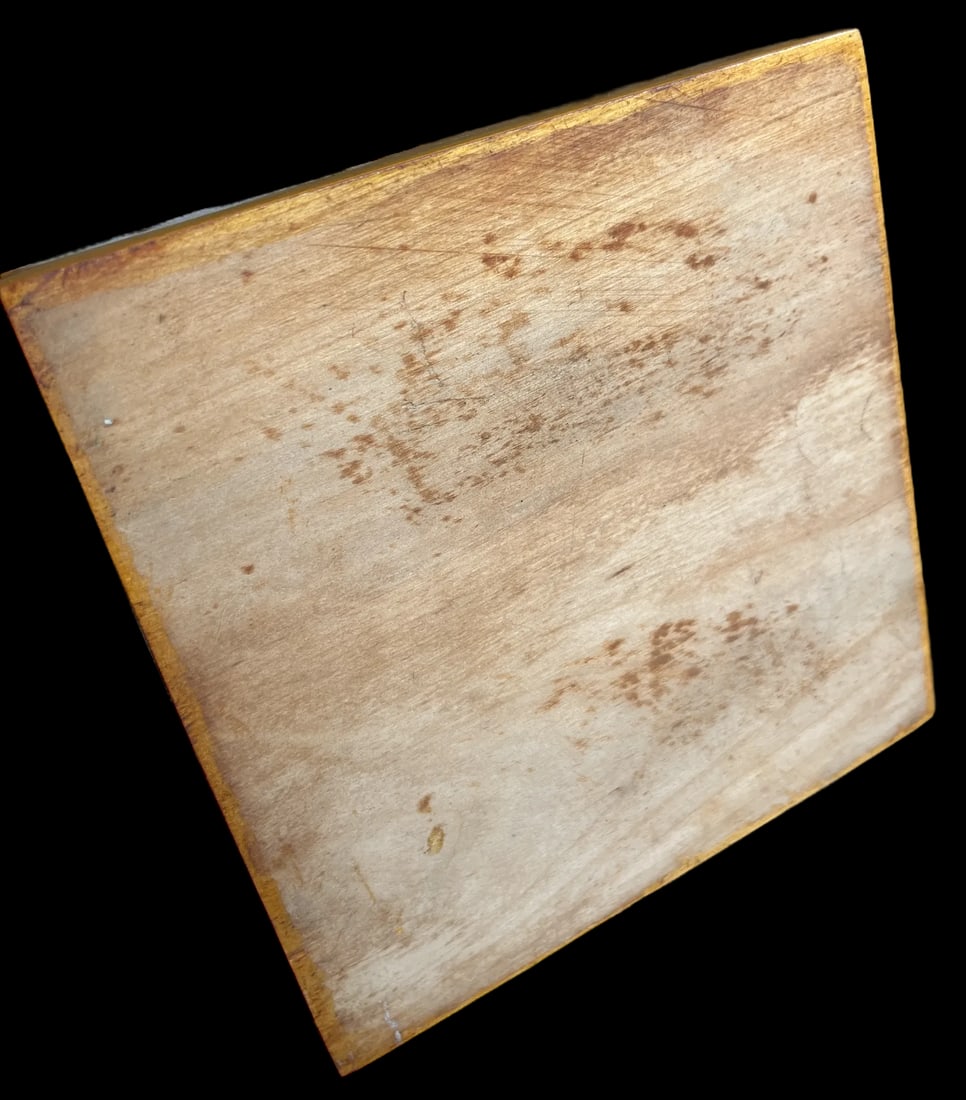 1970s Craftsman-Made Stacked and Laminated Plywood Table Lamp With Linen Shade - 10