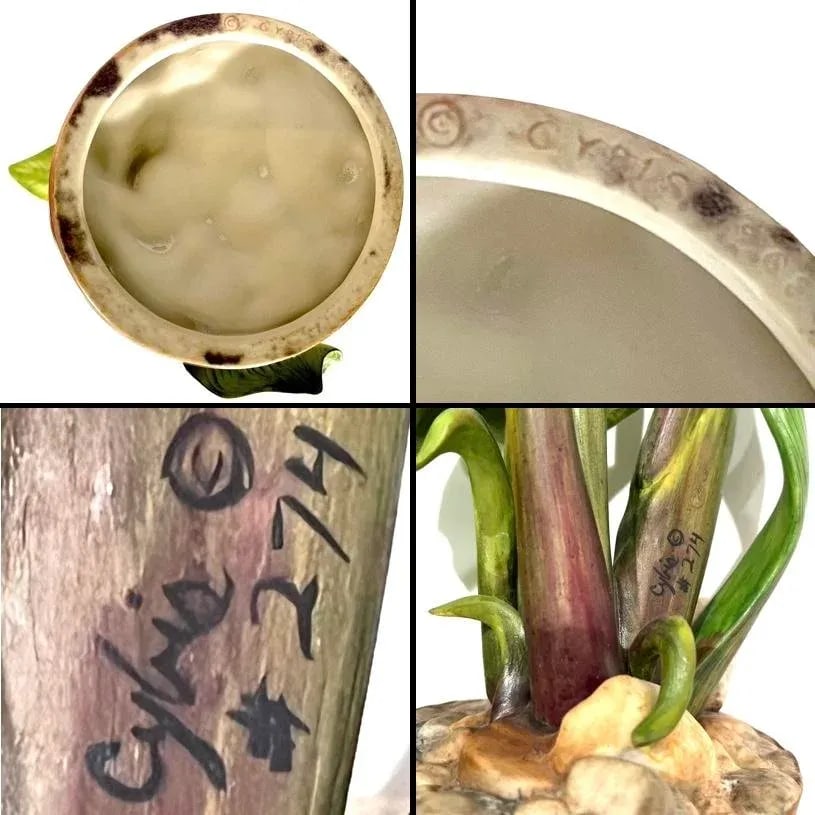 Calla Lily Sculpture - Hand-Painted Porcelain - Cybis Limited Edition 1970s - 10