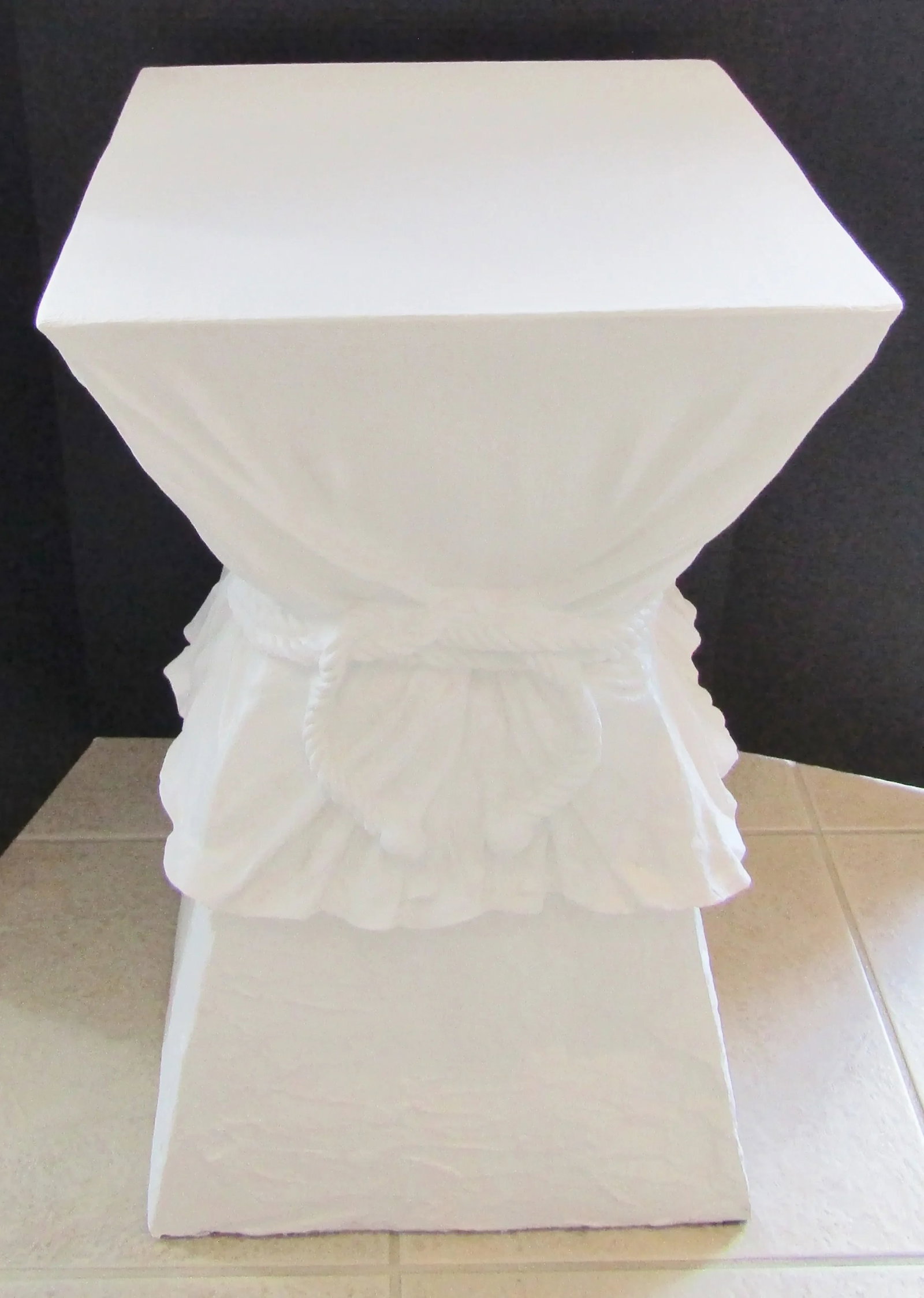 John Dickenson Style Faux Drapery Dining / Side Table Circa 1970s - 2