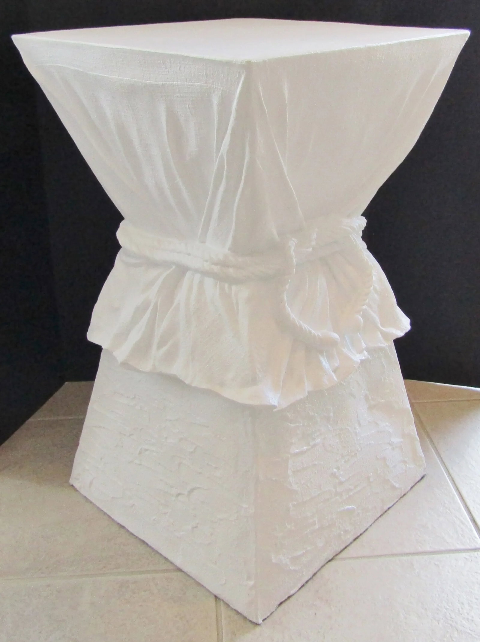 John Dickenson Style Faux Drapery Dining / Side Table Circa 1970s - 3