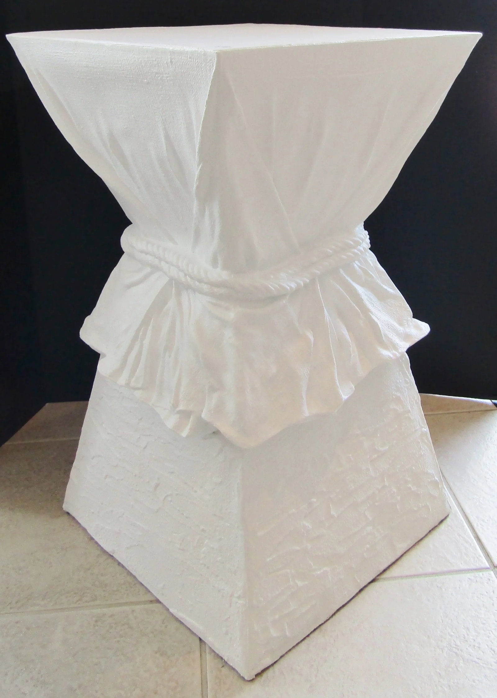 John Dickenson Style Faux Drapery Dining / Side Table Circa 1970s - 4