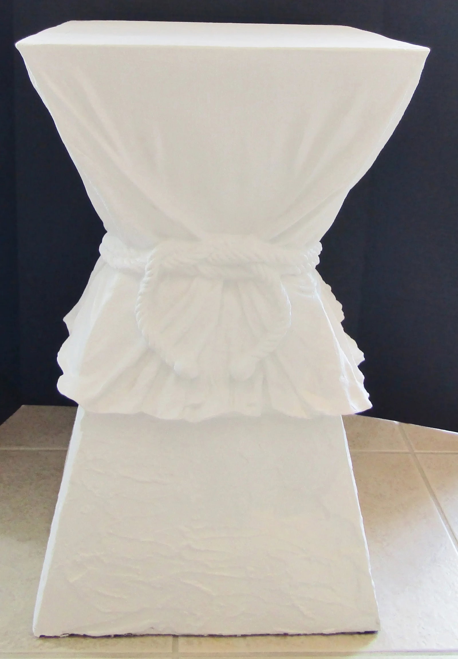John Dickenson Style Faux Drapery Dining / Side Table Circa 1970s - 5