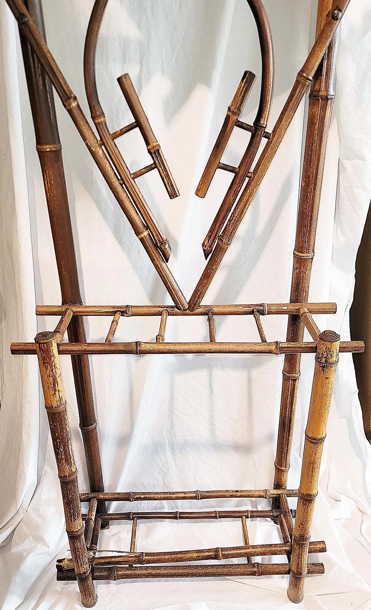 1910s French Burnt Bamboo Portemanteau Vestier Coat Rack - 13