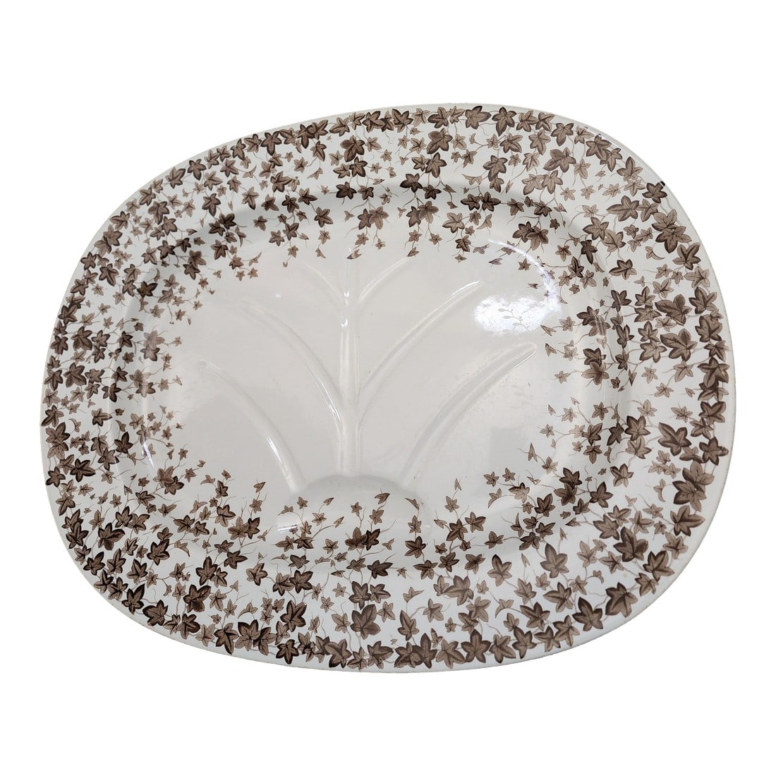 Antique Royal Worcester Brown Ivy Meat Platter: Very rare antique Royal Worcester brown ivy pattern meat platter. Condition: Alterations: Original Condition Unaltered Imperfections: Some Imperfections Condition Notes: This has been used and there