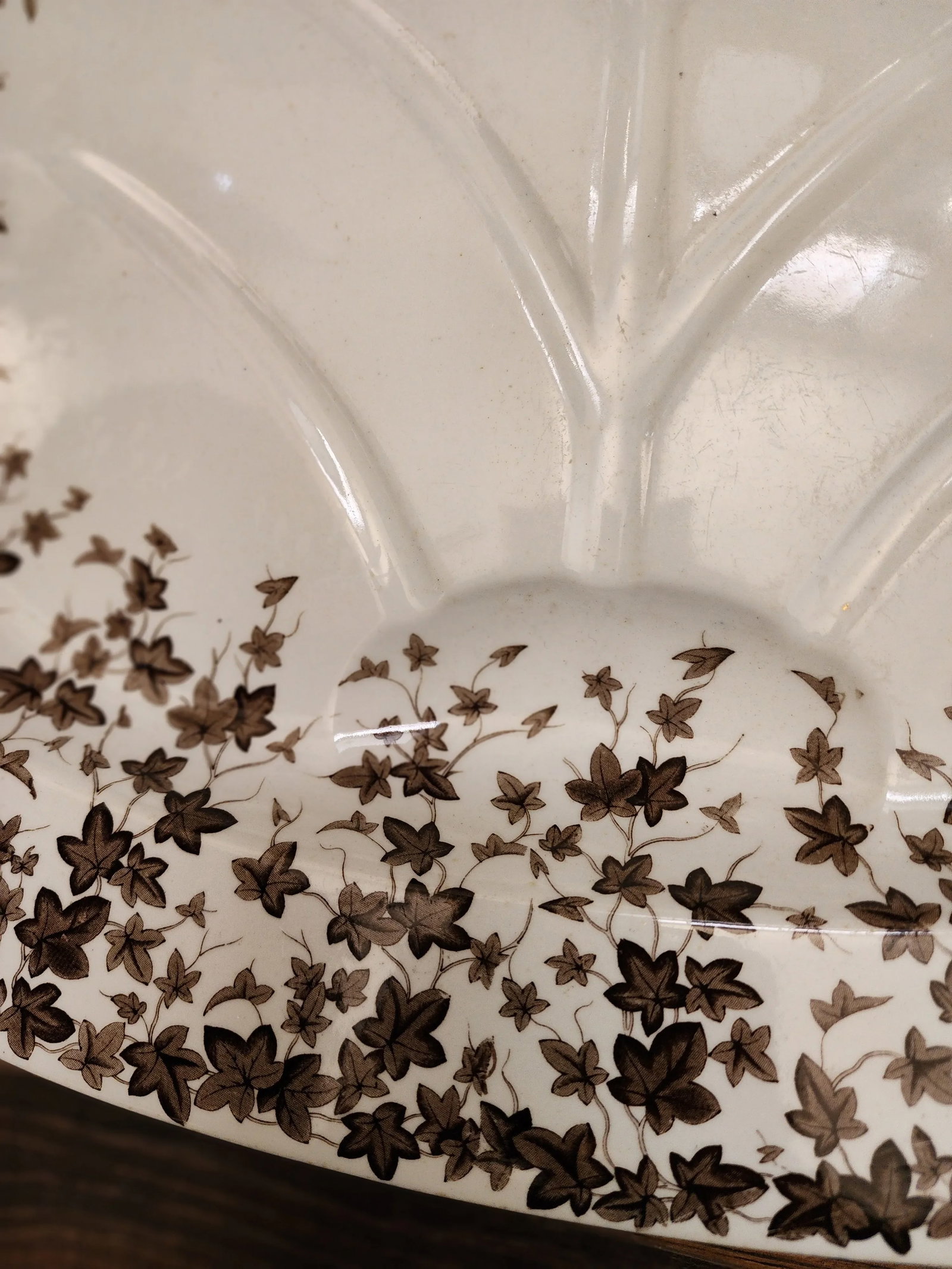 Antique Royal Worcester Brown Ivy Meat Platter - 4