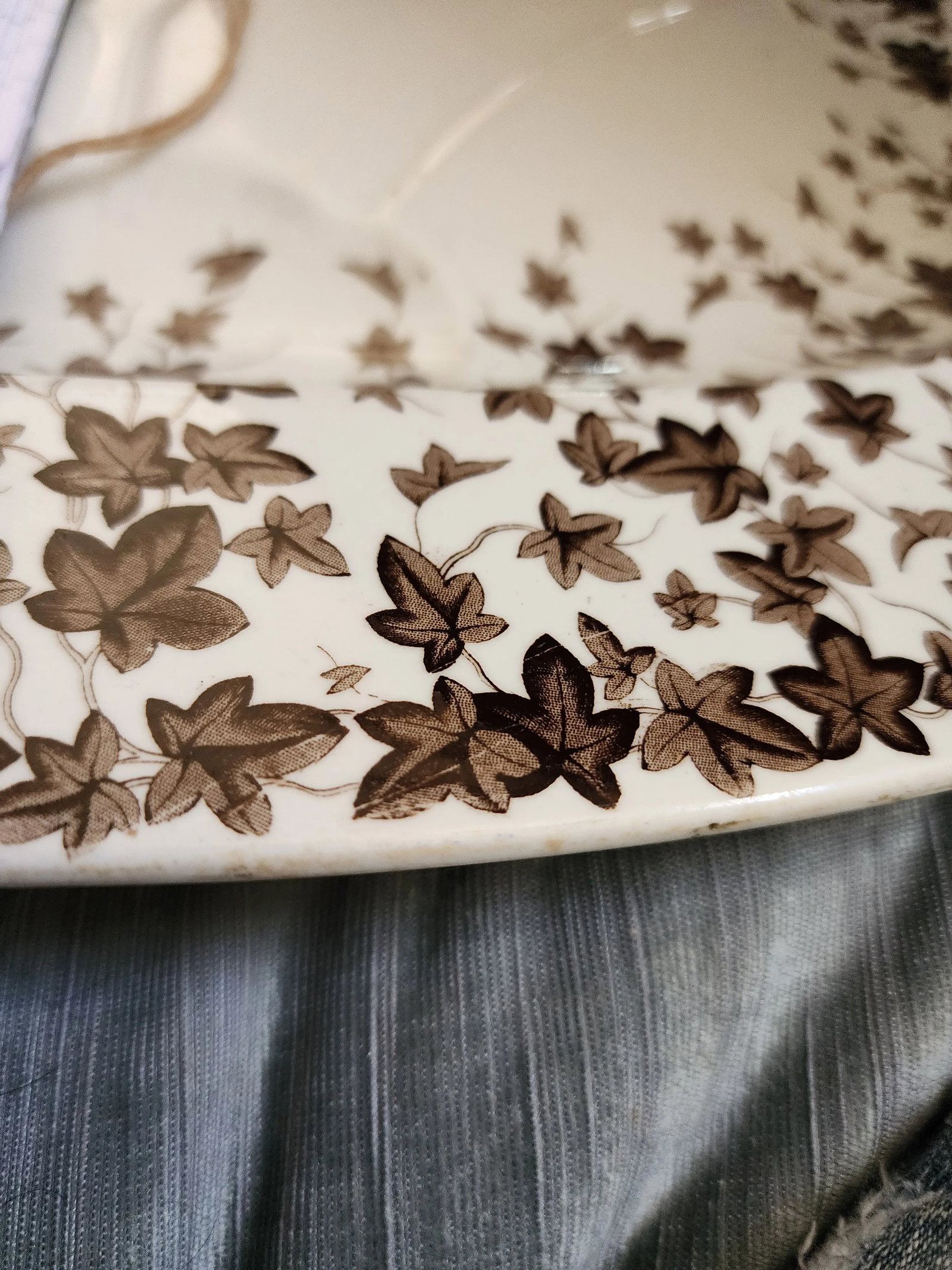 Antique Royal Worcester Brown Ivy Meat Platter - 8