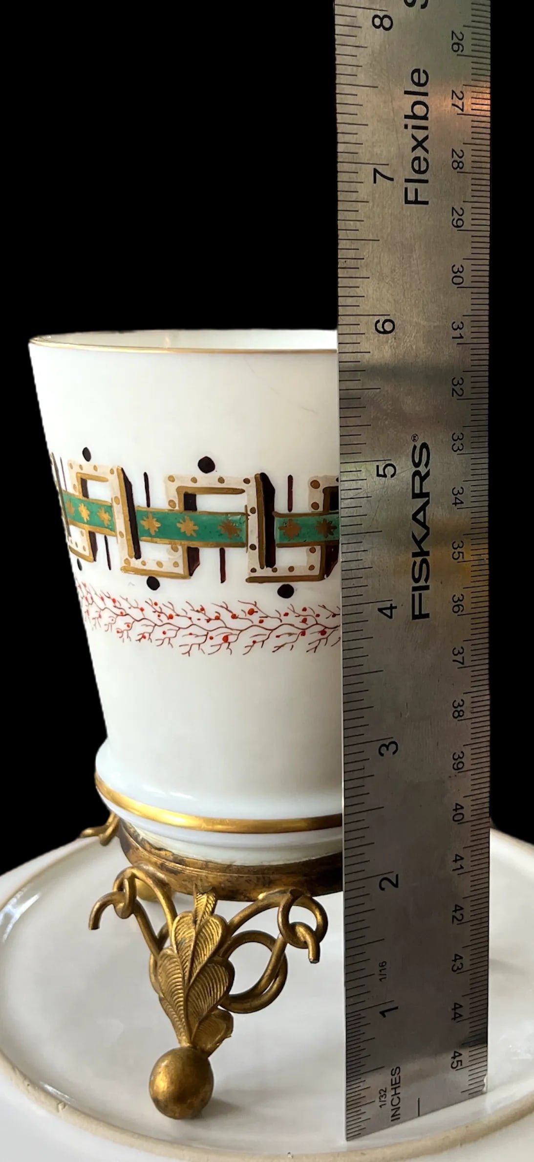 Antique French Opaline Glass Vase With Ormolu Mounts, Mid-19th Century - 3