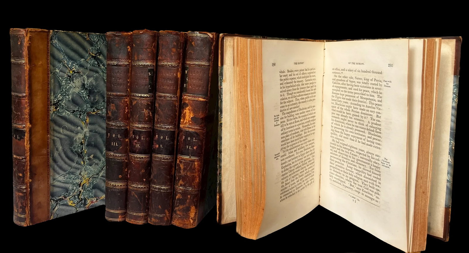 Antique Early 19th Century Leather-Bound Books Â‚Ã„Ã¬ MillotÂ - 3