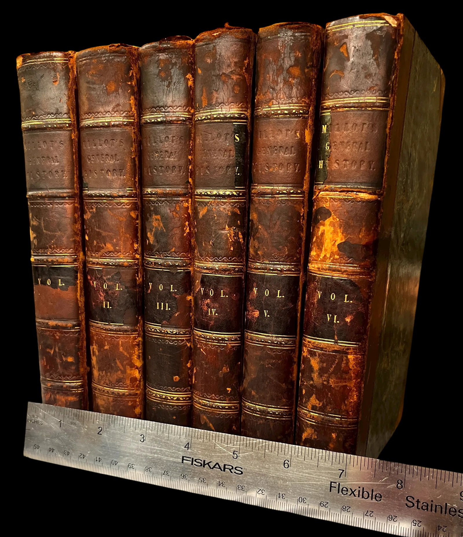 Antique Early 19th Century Leather-Bound Books Â‚Ã„Ã¬ MillotÂ - 9