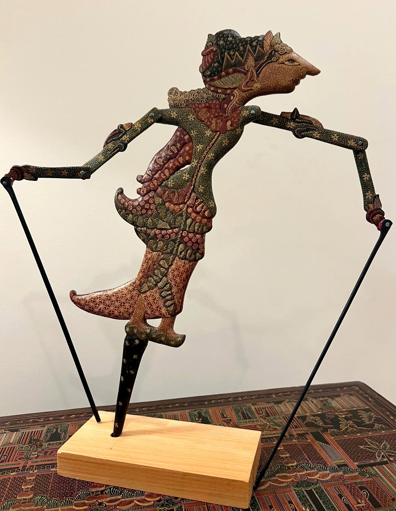 Vintage Indonesian Wayang Golek Hand Painted Puppets- Set of 3 - 10