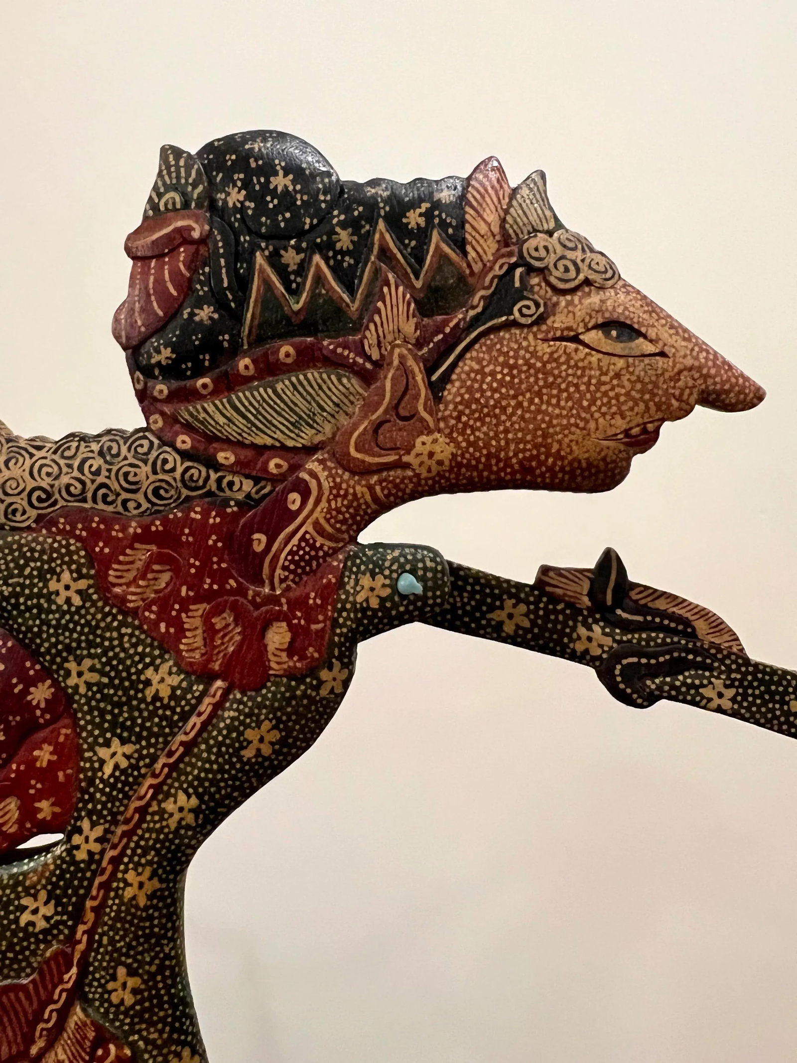 Vintage Indonesian Wayang Golek Hand Painted Puppets- Set of 3 - 11