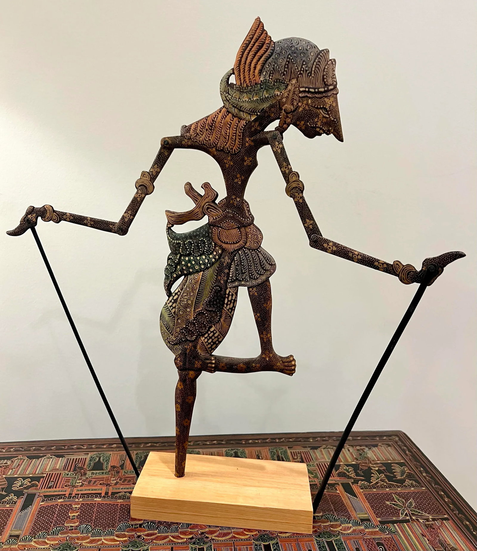 Vintage Indonesian Wayang Golek Hand Painted Puppets- Set of 3 - 4