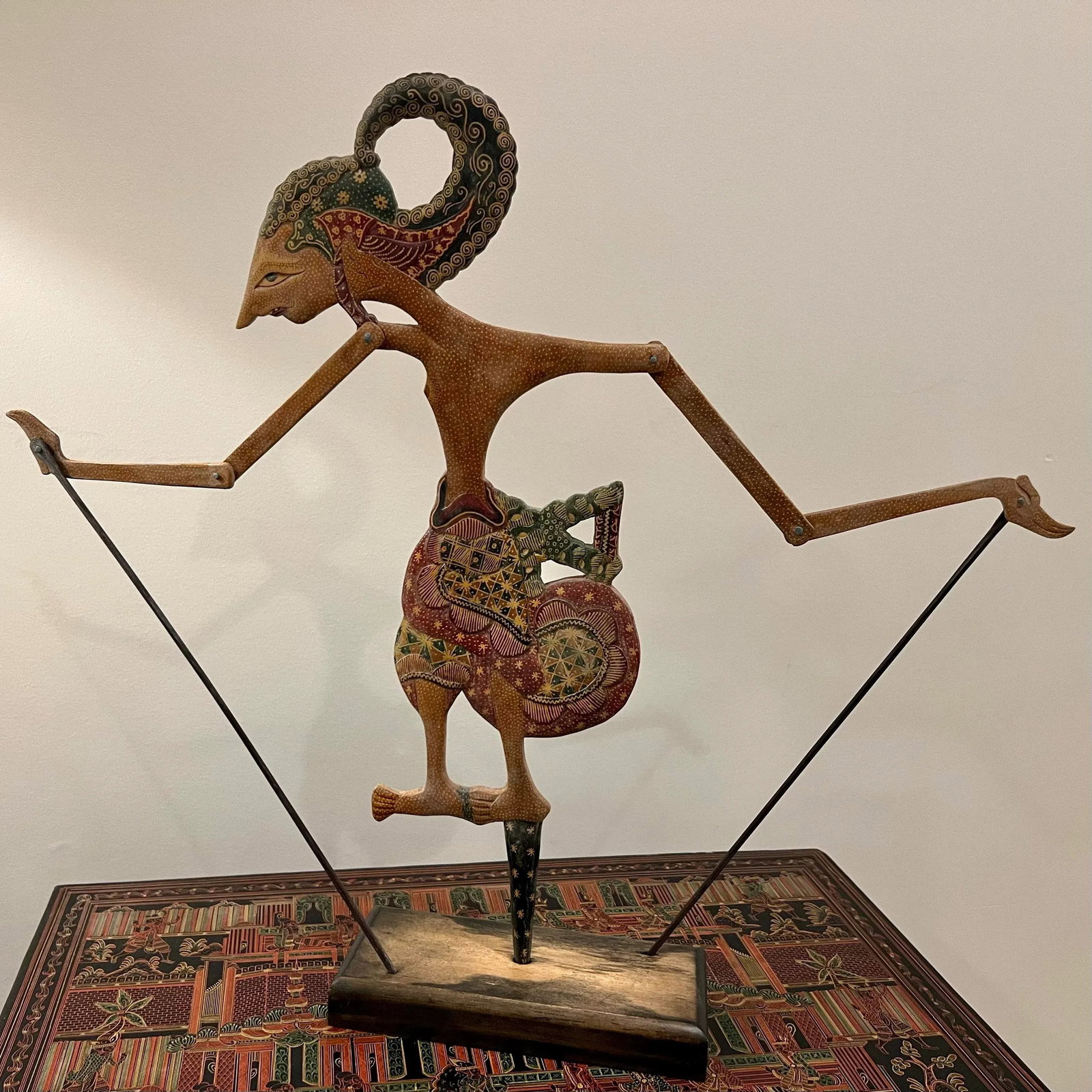 Vintage Indonesian Wayang Golek Hand Painted Puppets- Set of 3 - 7