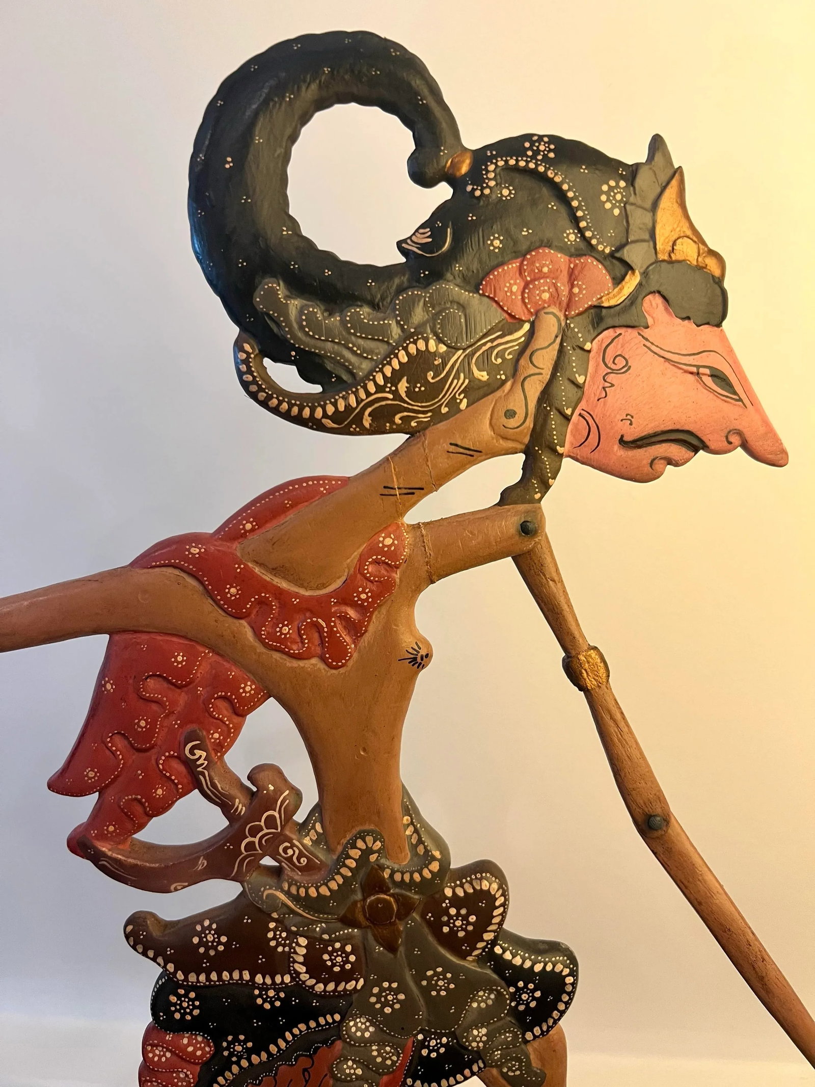 Vintage Indonesian Wayang Golek Hand Painted Puppets - Set of 2 - 3