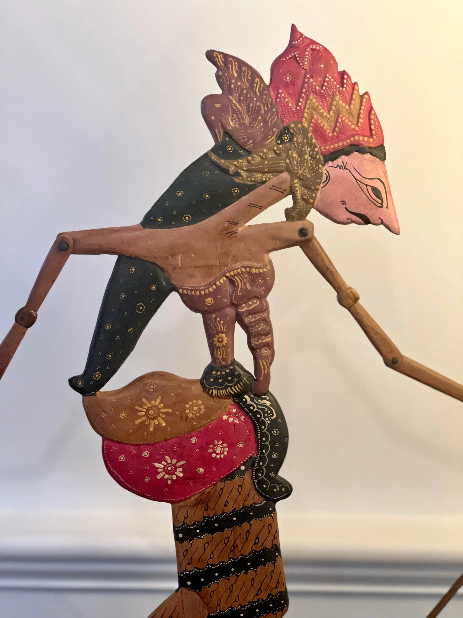 Vintage Indonesian Wayang Golek Hand Painted Puppets - Set of 2 - 8