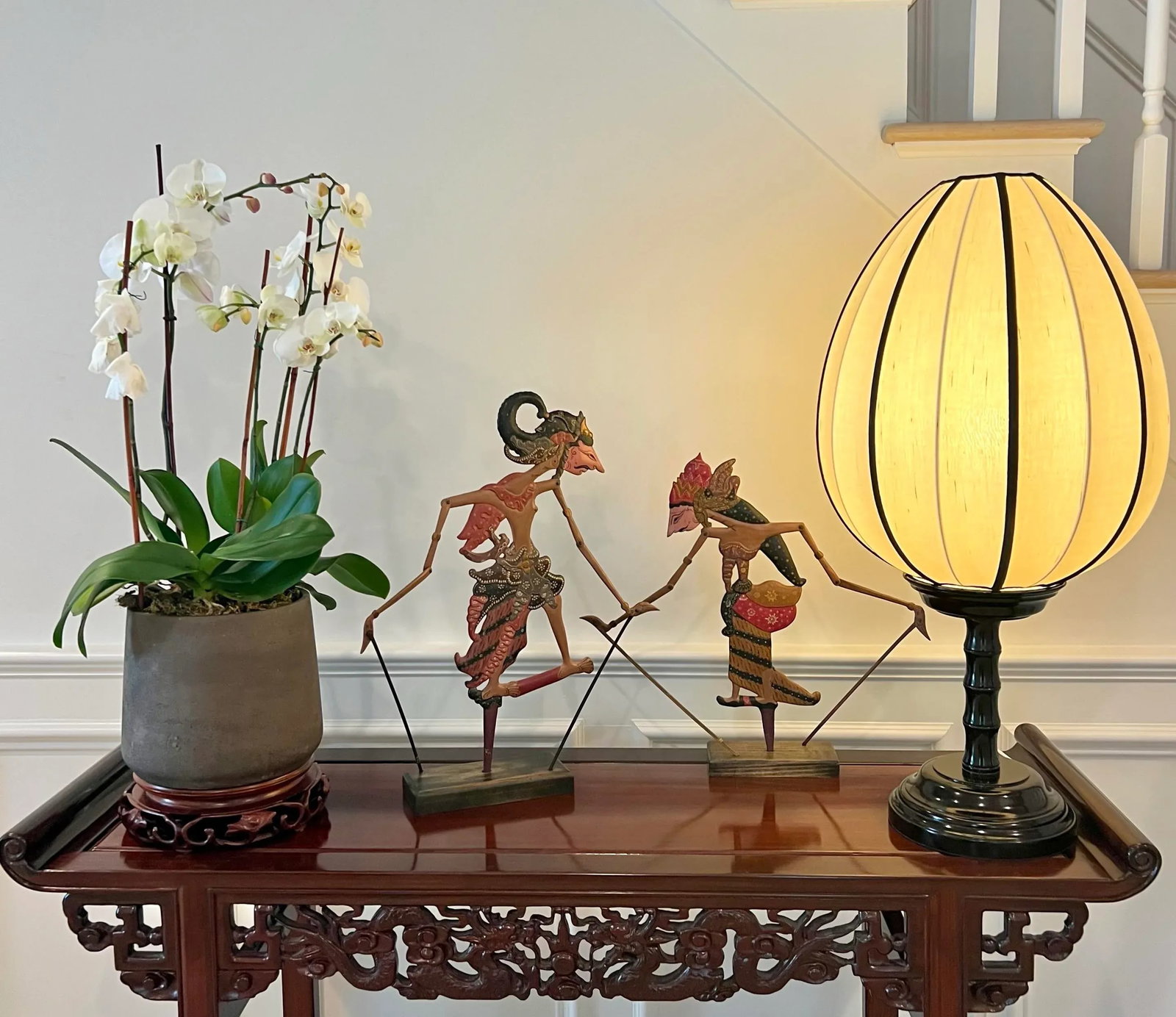 Vintage Indonesian Wayang Golek Hand Painted Puppets - Set of 2 - 9