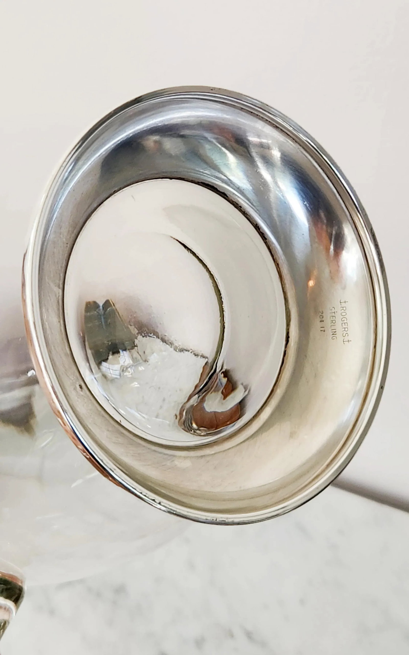 1950s Mid-Century Handblown Glass Pitcher With Sterling Silver Base & Stirrer "” J. Rogers - 14