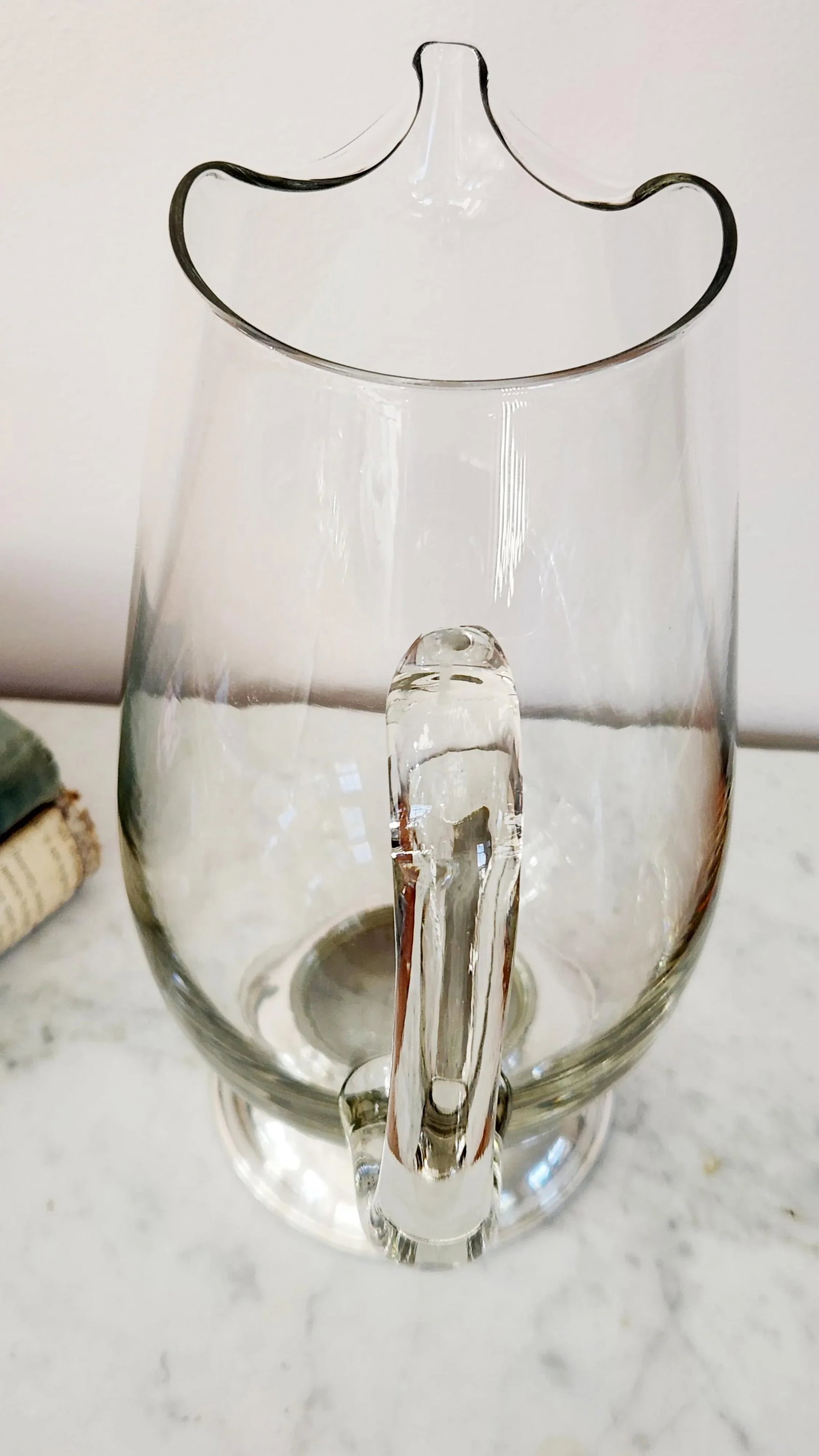 1950s Mid-Century Handblown Glass Pitcher With Sterling Silver Base & Stirrer "” J. Rogers - 7