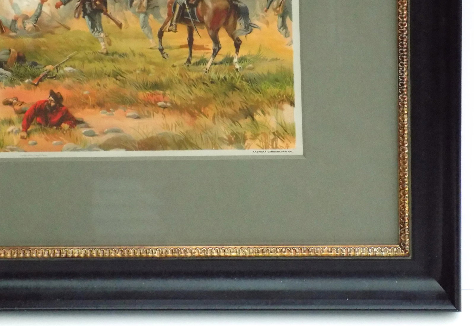 1887 Battle of Antietam Chromolithograph, Custom Framed Civil War Print - 4