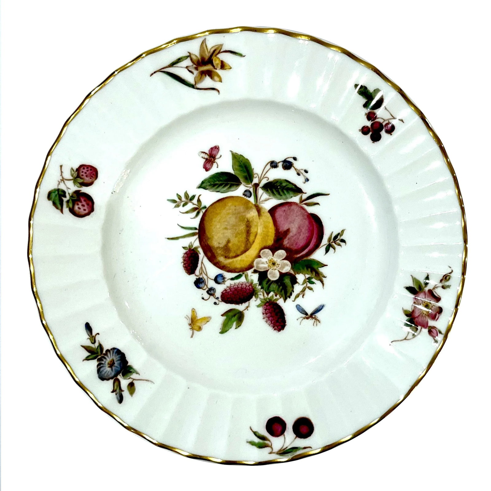 1960's Royal Worcester Bone China Delecta Ribbed Warmstry Salad Plates - Set of Four - 4
