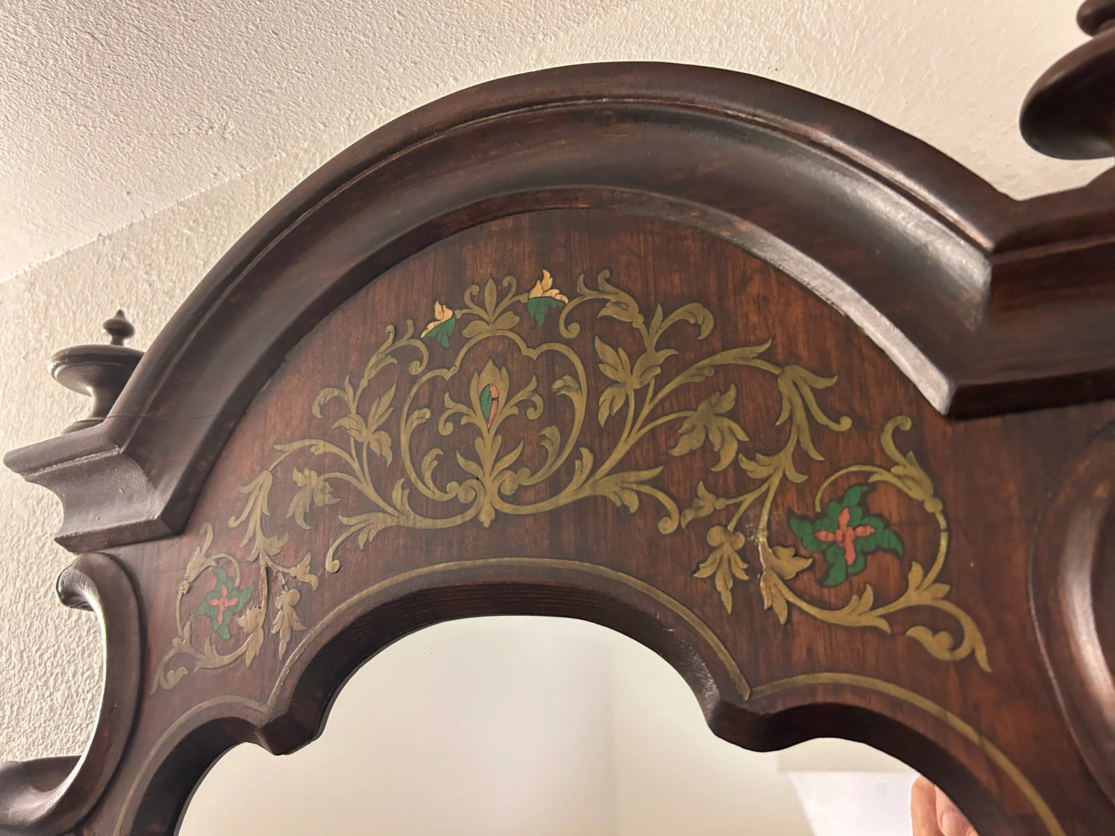 Antique Inlaid Pier Mirror 1880 -1890 - 2