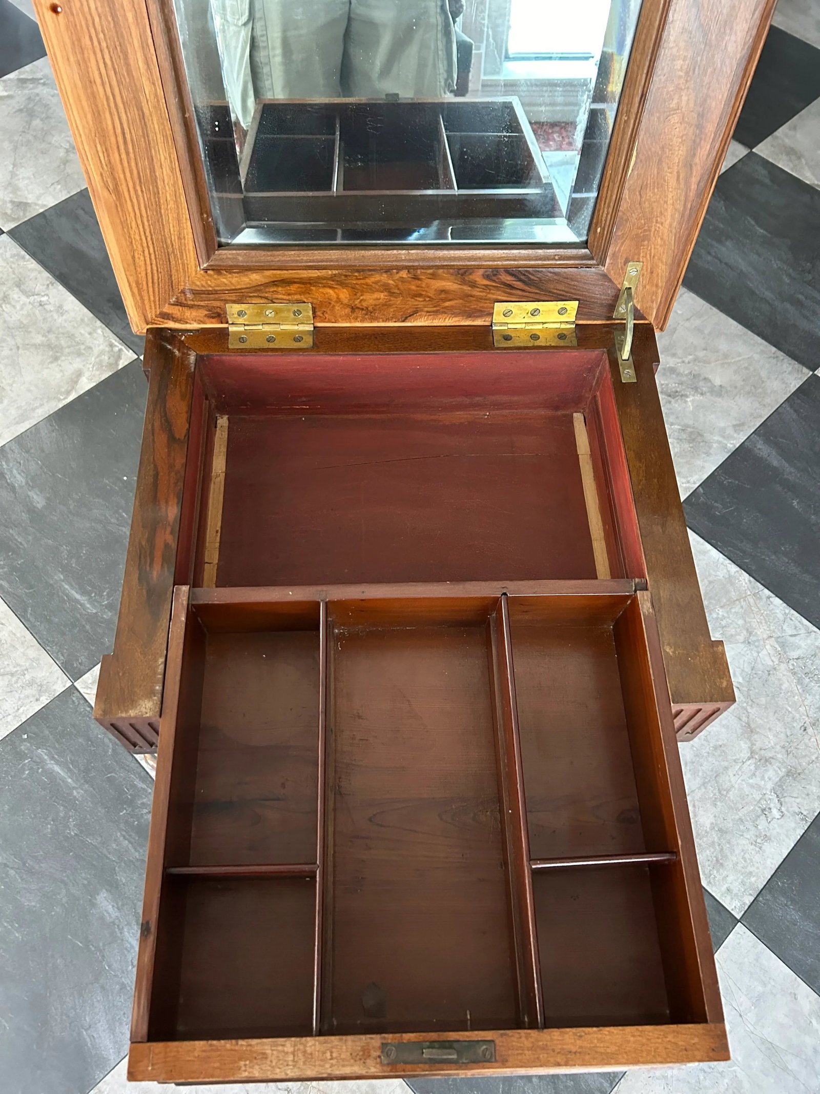 Mid-19th Century European Sewing / Dressing Table With Secret Drawer - 4
