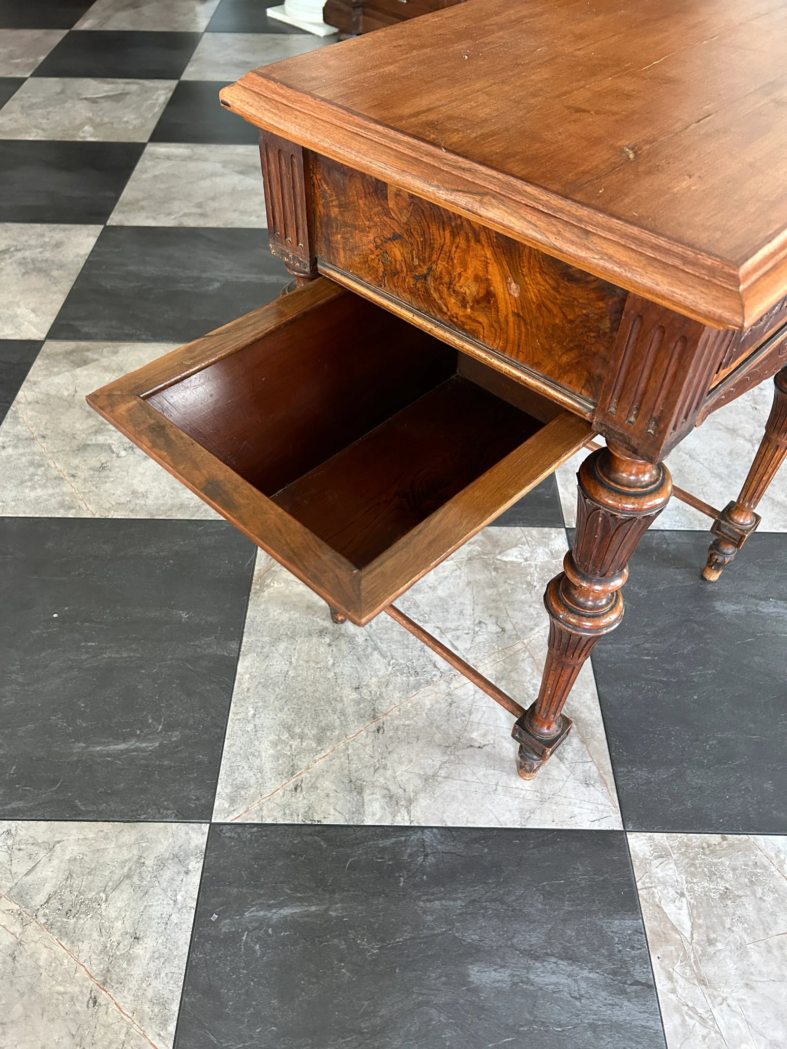 Mid-19th Century European Sewing / Dressing Table With Secret Drawer - 5